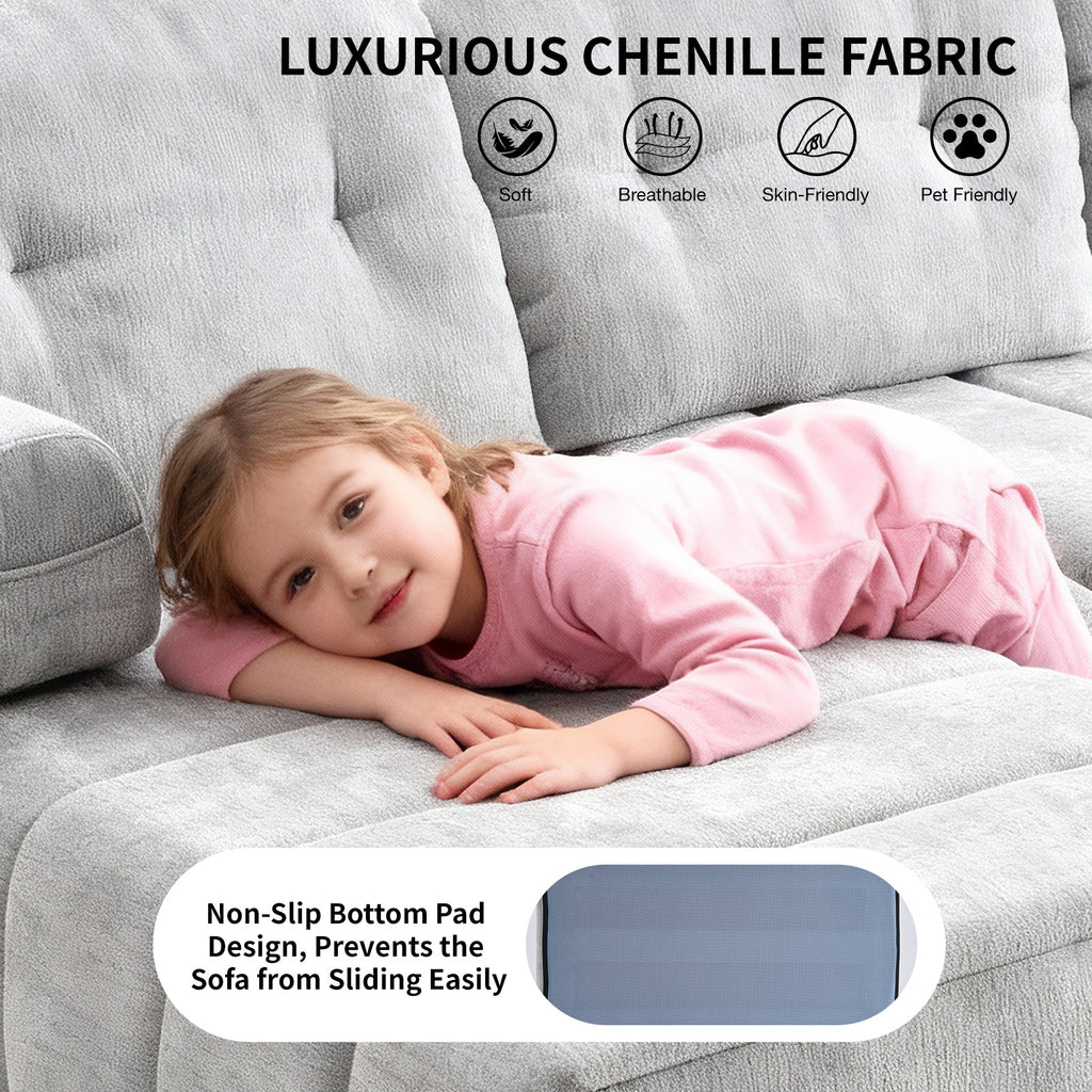 104.33" L-Shape Boneless Couch