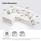 110.24" L Shaped Sectional Couch