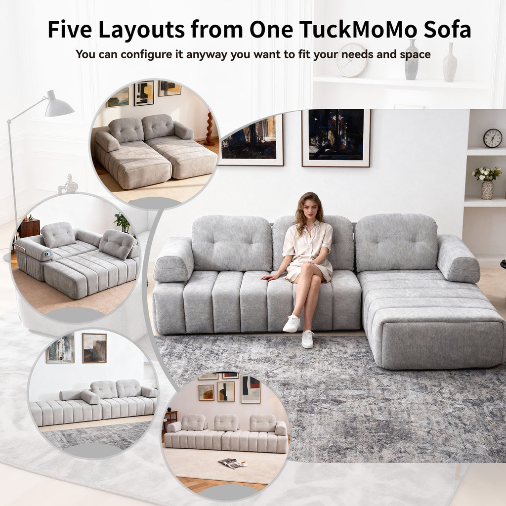 104.33" L-Shape Boneless Couch