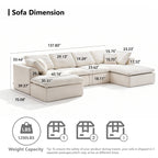 137.8" Large Sectional Couches for Living Room
