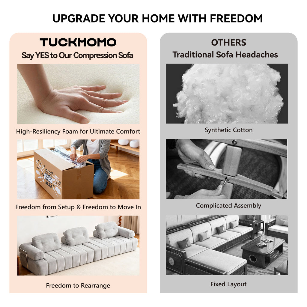 104.33" L-Shape Boneless Couch