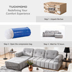 104.33" L-Shape Boneless Couch