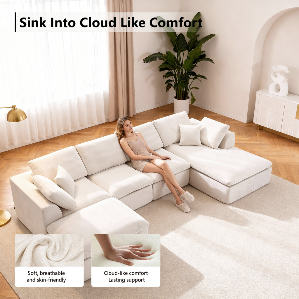 137.8" Large Sectional Couches for Living Room