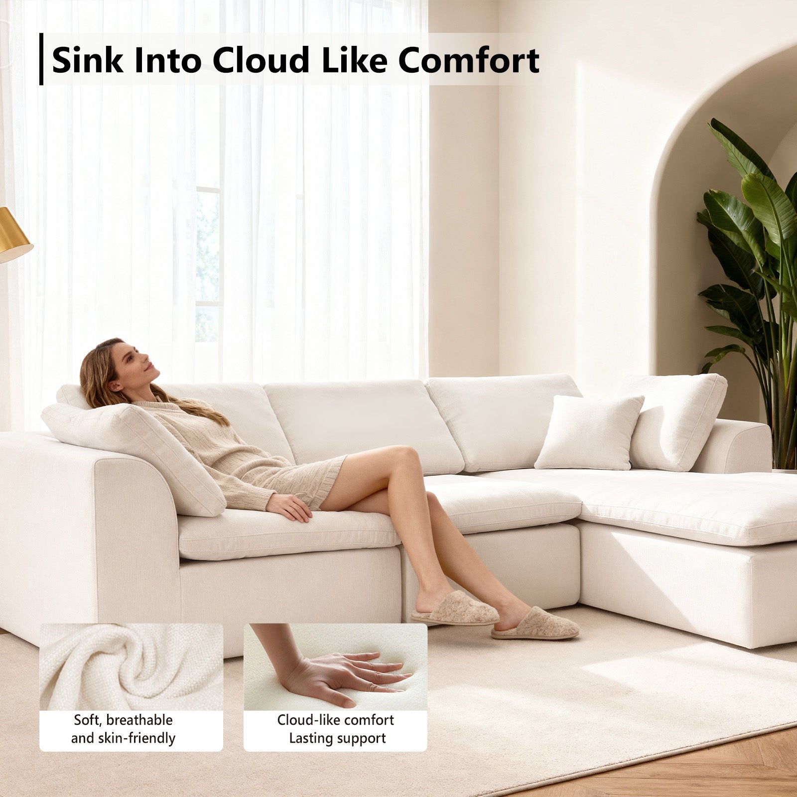 110.24" L-Shaped Cloud Couches