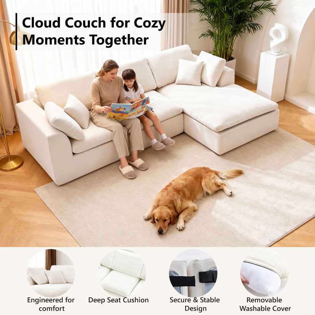 110.24" L-Shaped Cloud Couches