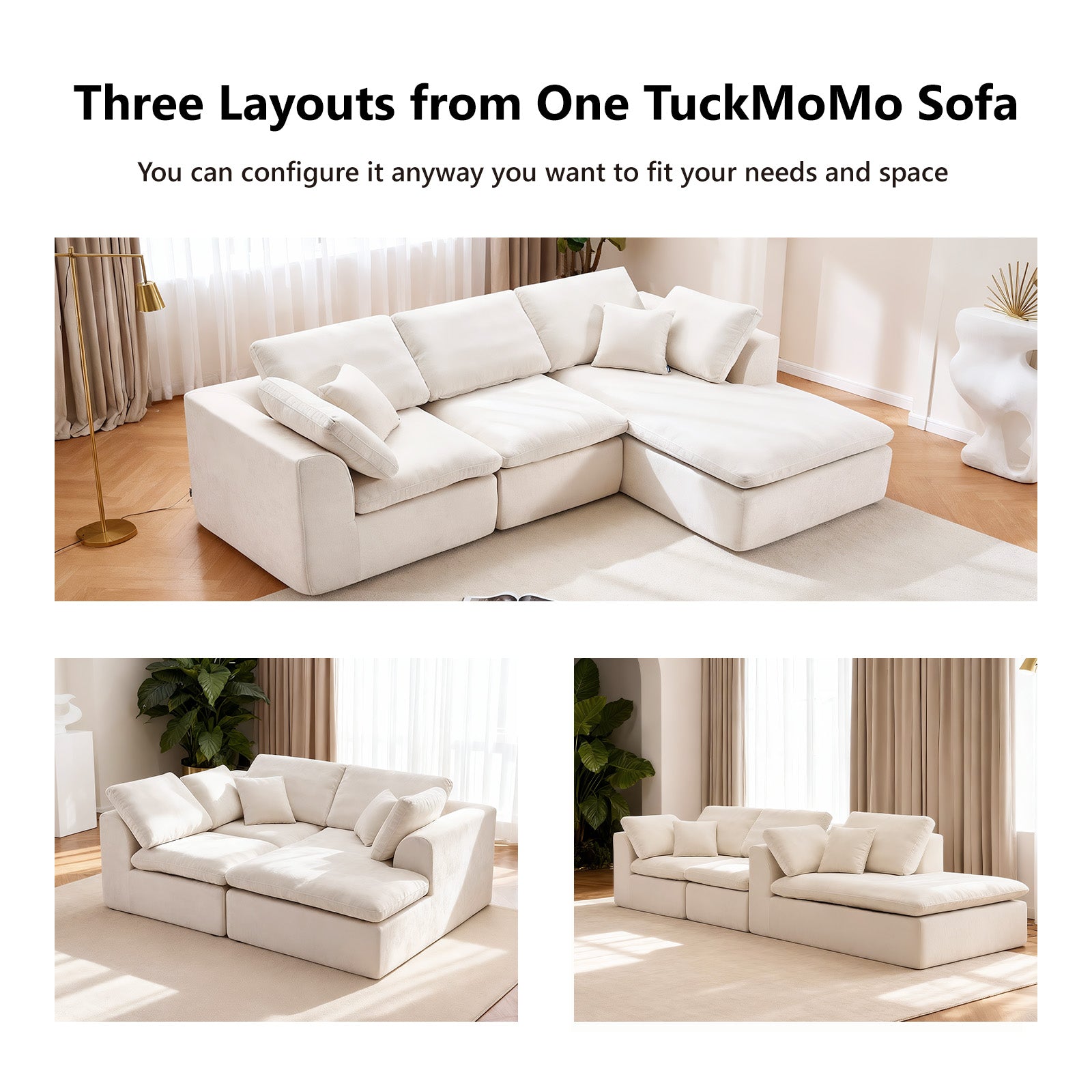 110.24" L-Shaped Cloud Couches