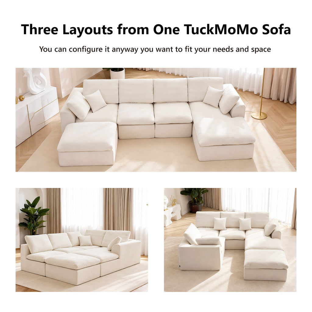 137.8" Large Sectional Couches for Living Room