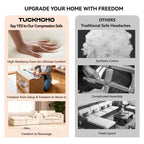 110.24" Convertible L Shaped Boneless Couch with Ottoman